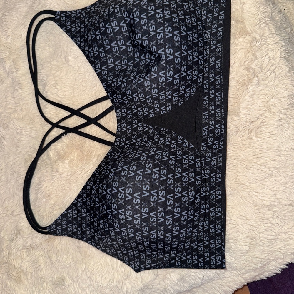 VSX Black Patterned Sports Bra